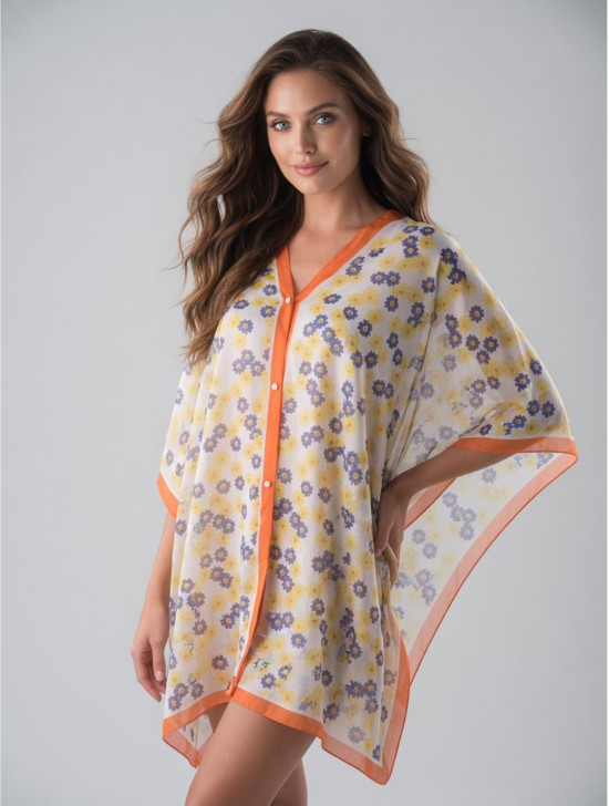 Reversible Pearl Chiffon Top with Floral Print